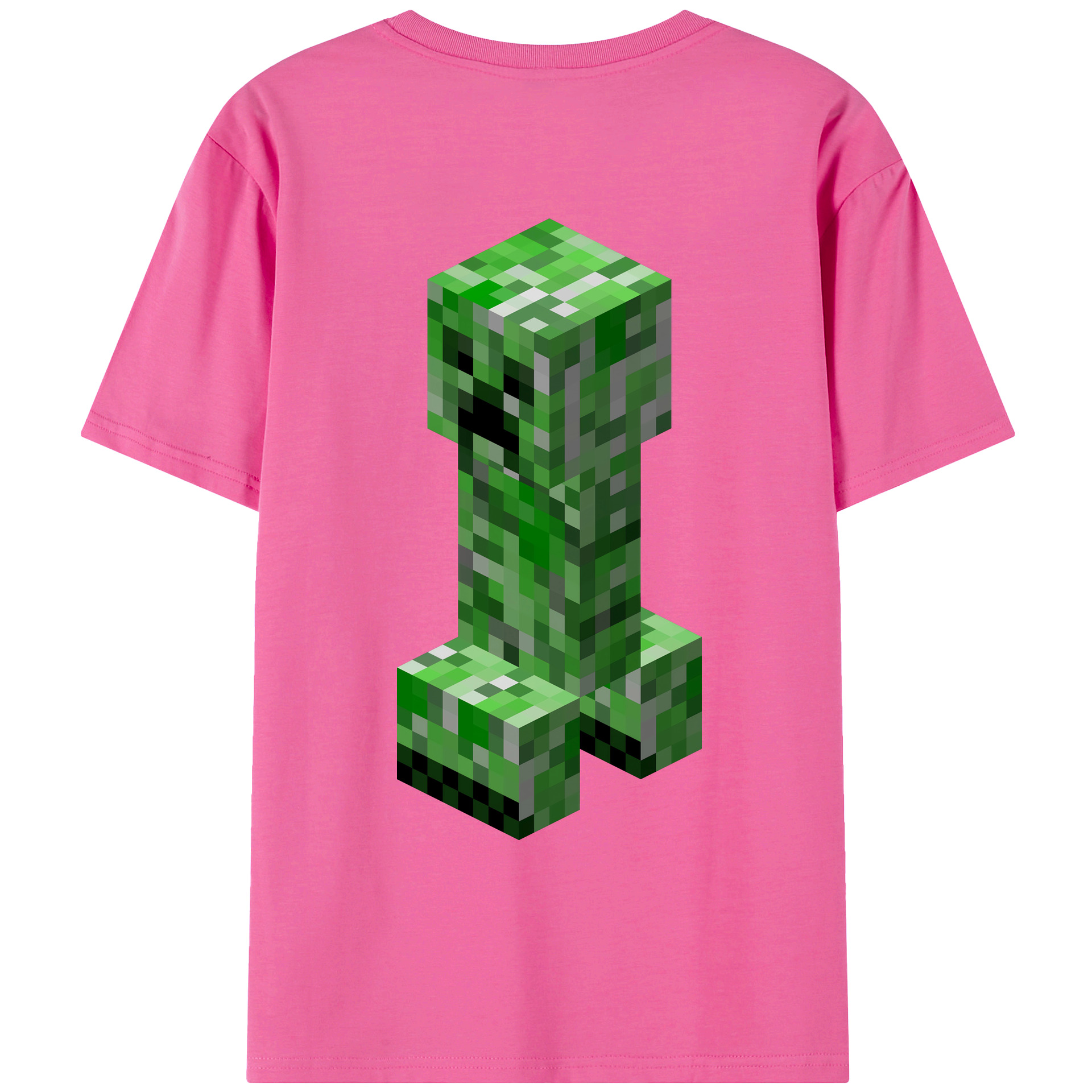 （画像用） マインクラフト ブロックの世界 Minecraft MC Block world レディース半袖Tシャツ(バックプリント)
